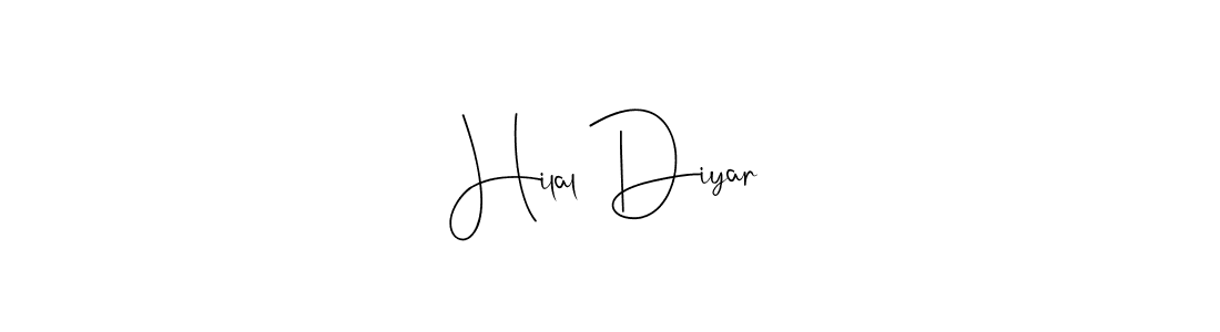 How to make Hilal Diyar name signature. Use Andilay-7BmLP style for creating short signs online. This is the latest handwritten sign. Hilal Diyar signature style 4 images and pictures png