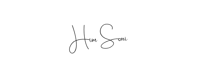 Also You can easily find your signature by using the search form. We will create Him Soni name handwritten signature images for you free of cost using Andilay-7BmLP sign style. Him Soni signature style 4 images and pictures png