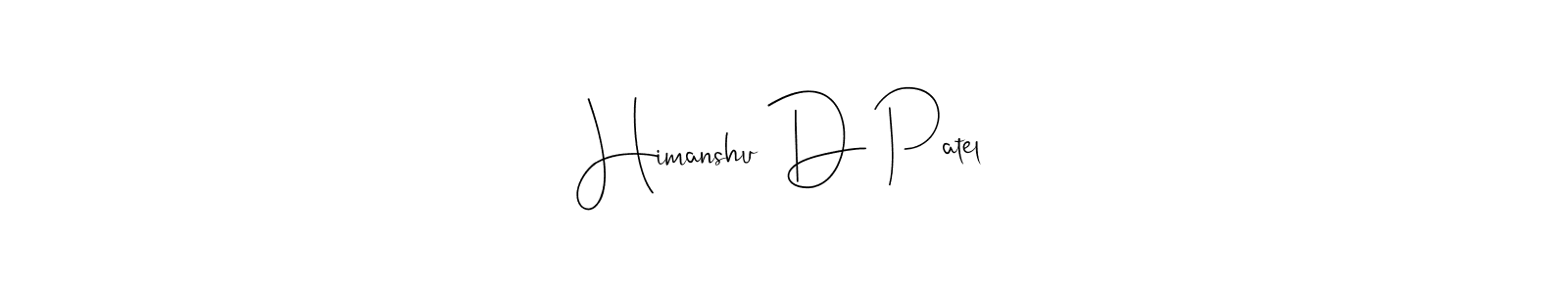 This is the best signature style for the Himanshu D Patel name. Also you like these signature font (Andilay-7BmLP). Mix name signature. Himanshu D Patel signature style 4 images and pictures png