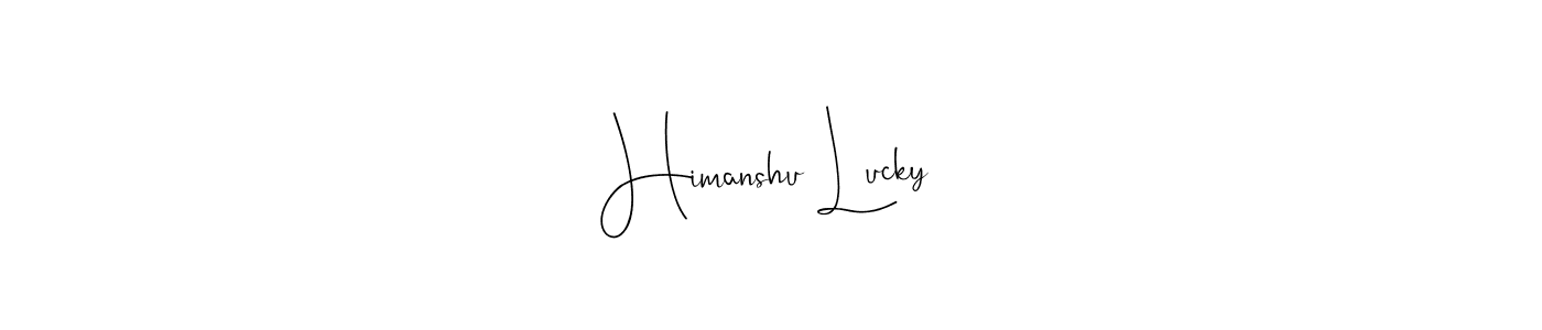 The best way (Andilay-7BmLP) to make a short signature is to pick only two or three words in your name. The name Himanshu Lucky include a total of six letters. For converting this name. Himanshu Lucky signature style 4 images and pictures png