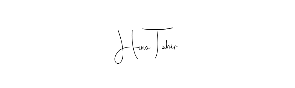 Use a signature maker to create a handwritten signature online. With this signature software, you can design (Andilay-7BmLP) your own signature for name Hina Tahir. Hina Tahir signature style 4 images and pictures png