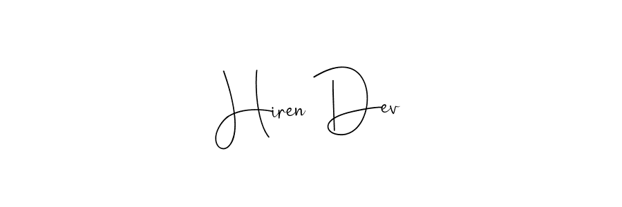 Use a signature maker to create a handwritten signature online. With this signature software, you can design (Andilay-7BmLP) your own signature for name Hiren Dev. Hiren Dev signature style 4 images and pictures png