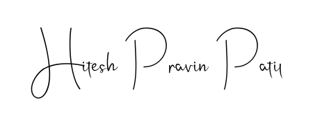 A dynamic signature style for Hitesh Pravin Patil using Andilay-7BmLP script. Designed to look authentic, handwritten, and professional. Hitesh Pravin Patil signature style 4 images and pictures png