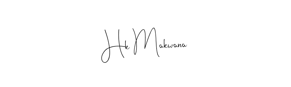 How to make Hk Makwana name signature. Use Andilay-7BmLP style for creating short signs online. This is the latest handwritten sign. Hk Makwana signature style 4 images and pictures png