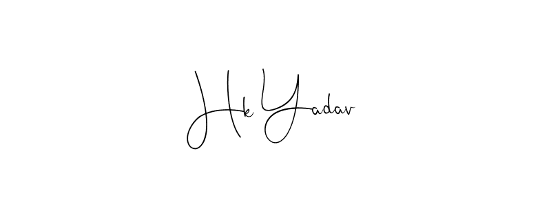 The best way (Andilay-7BmLP) to make a short signature is to pick only two or three words in your name. The name Hk Yadav include a total of six letters. For converting this name. Hk Yadav signature style 4 images and pictures png