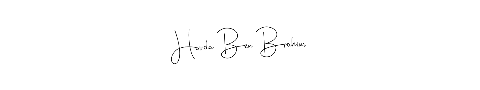 Make a beautiful signature design for name Houda Ben Brahim. With this signature (Andilay-7BmLP) style, you can create a handwritten signature for free. Houda Ben Brahim signature style 4 images and pictures png