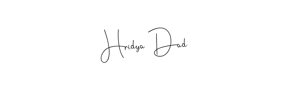 The best way (Andilay-7BmLP) to make a short signature is to pick only two or three words in your name. The name Hridya Dad include a total of six letters. For converting this name. Hridya Dad signature style 4 images and pictures png