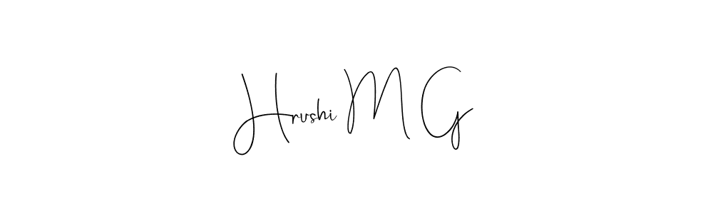 if you are searching for the best signature style for your name Hrushi M G. so please give up your signature search. here we have designed multiple signature styles  using Andilay-7BmLP. Hrushi M G signature style 4 images and pictures png
