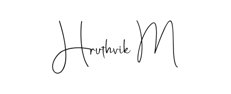 The best way (Andilay-7BmLP) to make a short signature is to pick only two or three words in your name. For converting this name Hruthvik M. Hruthvik M signature style 4 images and pictures png