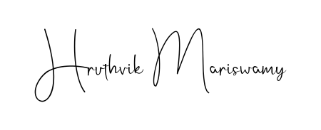 The Andilay-7BmLP typeface gives name Hruthvik Mariswamy a refined look. Suitable for certificates, diplomas, and official verification. Hruthvik Mariswamy signature style 4 images and pictures png