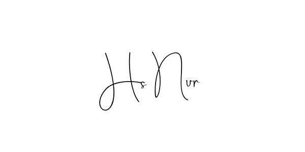 Create a beautiful signature design for name Hs Nur. With this signature (Andilay-7BmLP) fonts, you can make a handwritten signature for free. Hs Nur signature style 4 images and pictures png