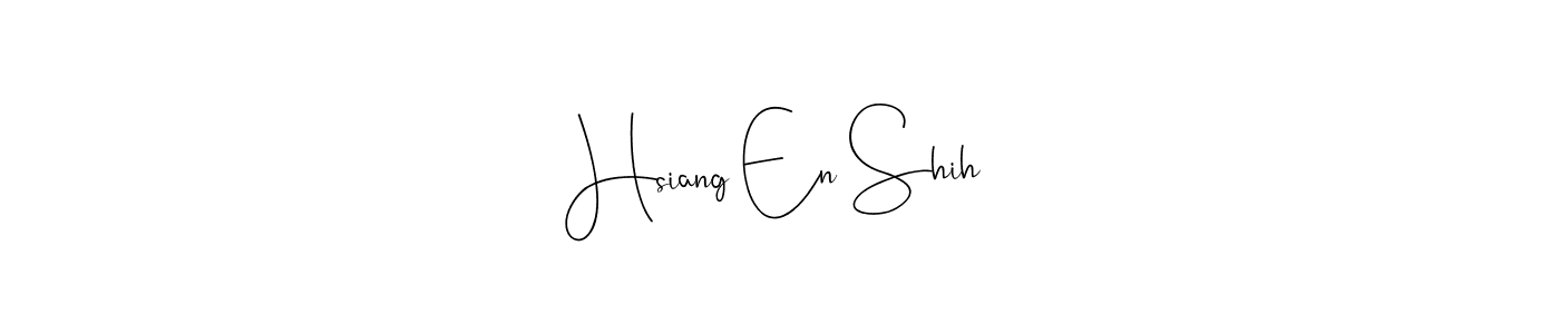 How to make Hsiang En Shih name signature. Use Andilay-7BmLP style for creating short signs online. This is the latest handwritten sign. Hsiang En Shih signature style 4 images and pictures png