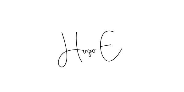 Make a beautiful signature design for name Hugo E. With this signature (Andilay-7BmLP) style, you can create a handwritten signature for free. Hugo E signature style 4 images and pictures png