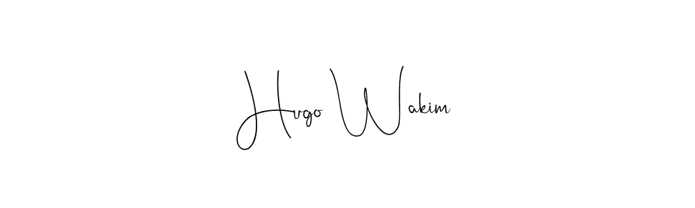 How to make Hugo Wakim name signature. Use Andilay-7BmLP style for creating short signs online. This is the latest handwritten sign. Hugo Wakim signature style 4 images and pictures png