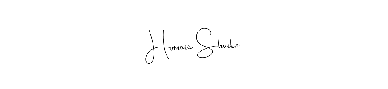 Use a signature maker to create a handwritten signature online. With this signature software, you can design (Andilay-7BmLP) your own signature for name Humaid Shaikh. Humaid Shaikh signature style 4 images and pictures png