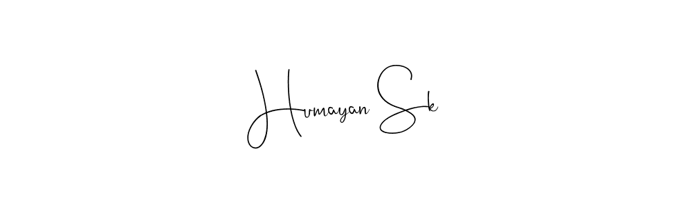 Create a beautiful signature design for name Humayan Sk. With this signature (Andilay-7BmLP) fonts, you can make a handwritten signature for free. Humayan Sk signature style 4 images and pictures png