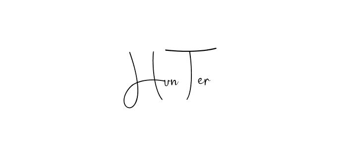 This is the best signature style for the Hun Ter name. Also you like these signature font (Andilay-7BmLP). Mix name signature. Hun Ter signature style 4 images and pictures png