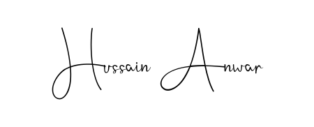The Andilay-7BmLP handwriting style adds charm and authenticity to name Hussain Anwar. A wonderful choice for personal thank-you notes. Hussain Anwar signature style 4 images and pictures png