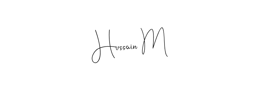 Also You can easily find your signature by using the search form. We will create Hussain M name handwritten signature images for you free of cost using Andilay-7BmLP sign style. Hussain M signature style 4 images and pictures png
