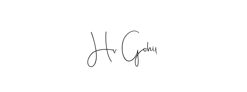 How to make Hv Gohil signature? Andilay-7BmLP is a professional autograph style. Create handwritten signature for Hv Gohil name. Hv Gohil signature style 4 images and pictures png