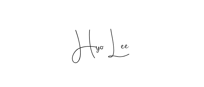 How to make Hyo Lee name signature. Use Andilay-7BmLP style for creating short signs online. This is the latest handwritten sign. Hyo Lee signature style 4 images and pictures png