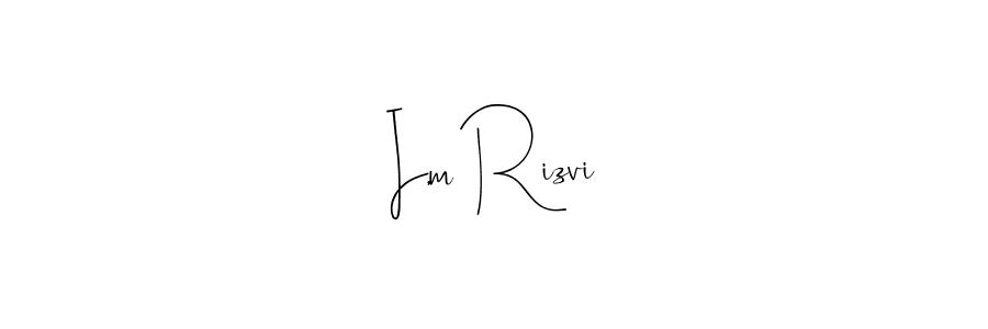 Use a signature maker to create a handwritten signature online. With this signature software, you can design (Andilay-7BmLP) your own signature for name I,m Rizvi. I,m Rizvi signature style 4 images and pictures png