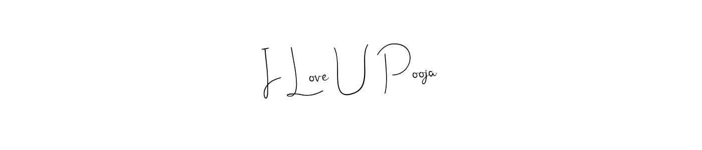 Create a beautiful signature design for name I Love U Pooja. With this signature (Andilay-7BmLP) fonts, you can make a handwritten signature for free. I Love U Pooja signature style 4 images and pictures png