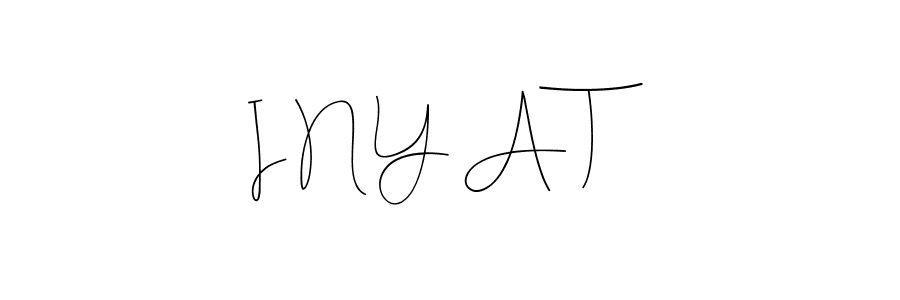 How to make I N Y A T name signature. Use Andilay-7BmLP style for creating short signs online. This is the latest handwritten sign. I N Y A T signature style 4 images and pictures png