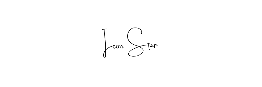 How to make Icon Star signature? Andilay-7BmLP is a professional autograph style. Create handwritten signature for Icon Star name. Icon Star signature style 4 images and pictures png