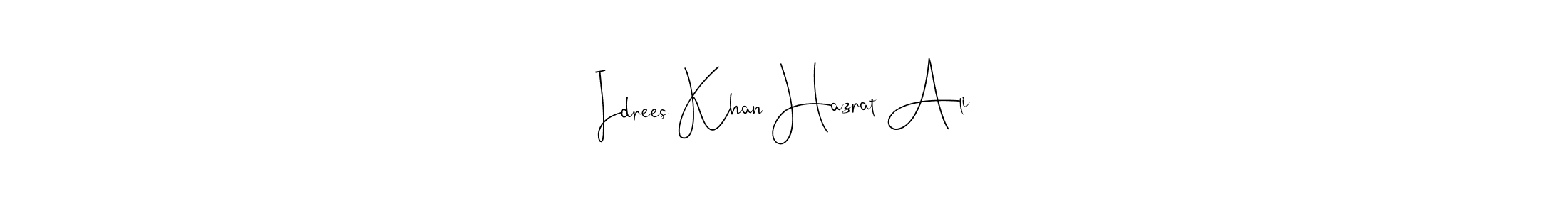 You can use this online signature creator to create a handwritten signature for the name Idrees Khan Hazrat Ali. This is the best online autograph maker. Idrees Khan Hazrat Ali signature style 4 images and pictures png