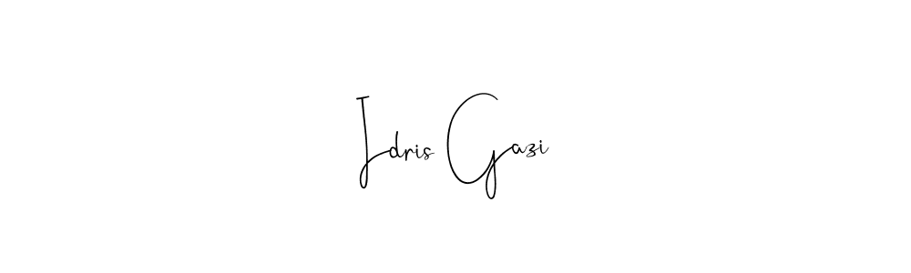 Also we have Idris Gazi name is the best signature style. Create professional handwritten signature collection using Andilay-7BmLP autograph style. Idris Gazi signature style 4 images and pictures png