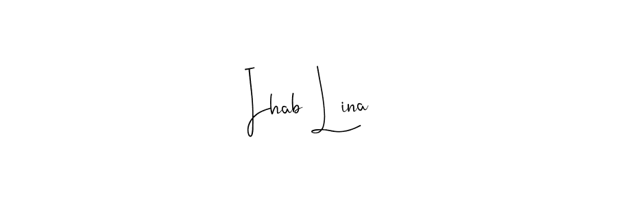 Also You can easily find your signature by using the search form. We will create Ihab Lina name handwritten signature images for you free of cost using Andilay-7BmLP sign style. Ihab Lina signature style 4 images and pictures png