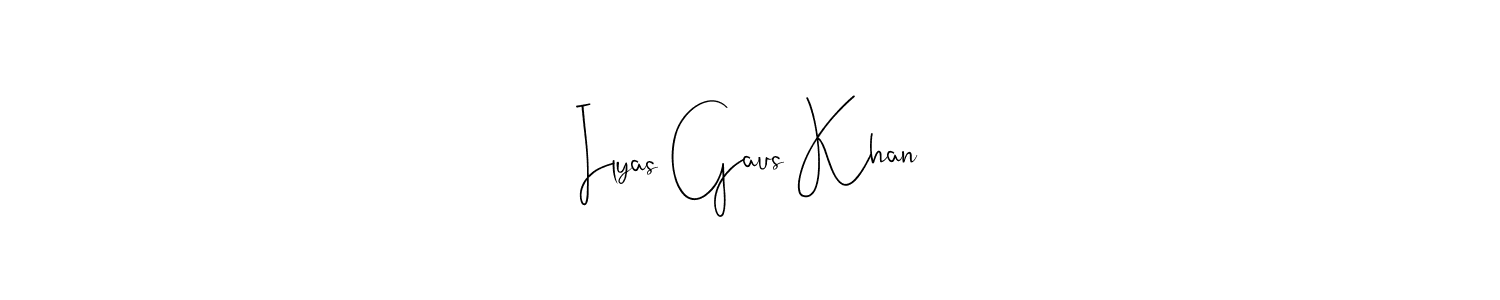 This is the best signature style for the Ilyas Gaus Khan name. Also you like these signature font (Andilay-7BmLP). Mix name signature. Ilyas Gaus Khan signature style 4 images and pictures png