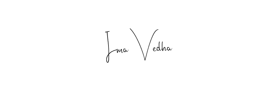 if you are searching for the best signature style for your name Ima Vedha. so please give up your signature search. here we have designed multiple signature styles  using Andilay-7BmLP. Ima Vedha signature style 4 images and pictures png