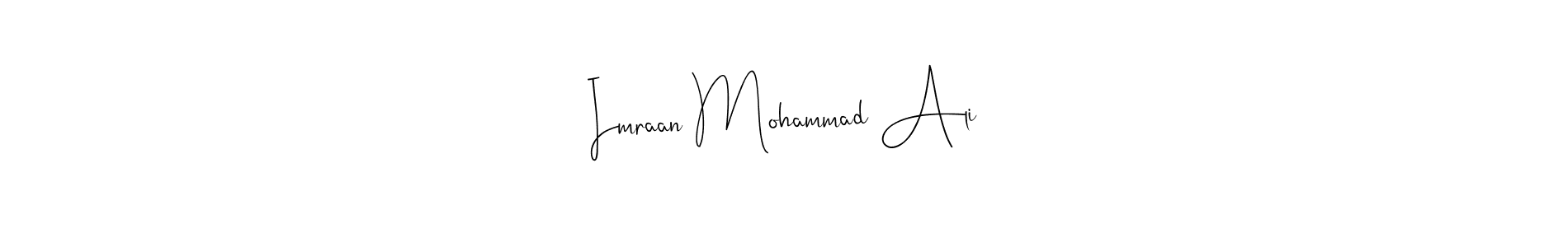 The best way (Andilay-7BmLP) to make a short signature is to pick only two or three words in your name. The name Imraan Mohammad Ali include a total of six letters. For converting this name. Imraan Mohammad Ali signature style 4 images and pictures png