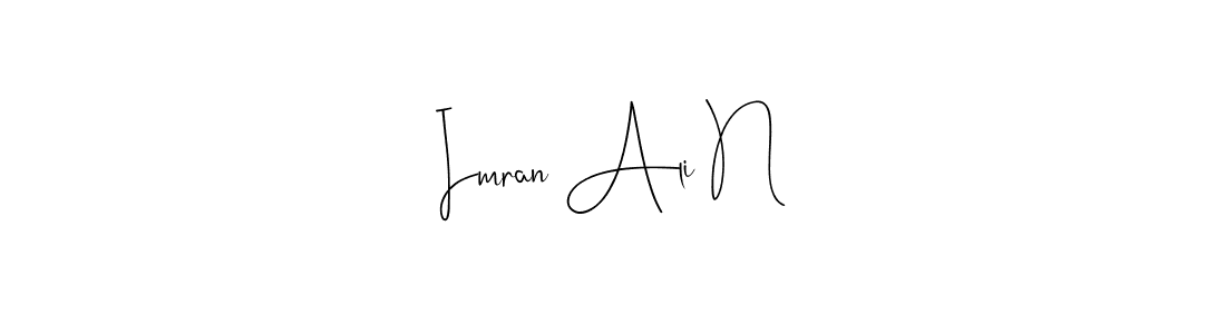 How to make Imran Ali N name signature. Use Andilay-7BmLP style for creating short signs online. This is the latest handwritten sign. Imran Ali N signature style 4 images and pictures png