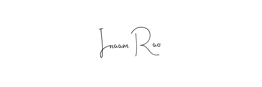 if you are searching for the best signature style for your name Inaam Rao. so please give up your signature search. here we have designed multiple signature styles  using Andilay-7BmLP. Inaam Rao signature style 4 images and pictures png
