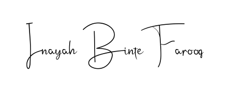 A classic penmanship look for Inayah Binte Farooq. The Andilay-7BmLP font brings timeless elegance and confidence to every signed document. Inayah Binte Farooq signature style 4 images and pictures png