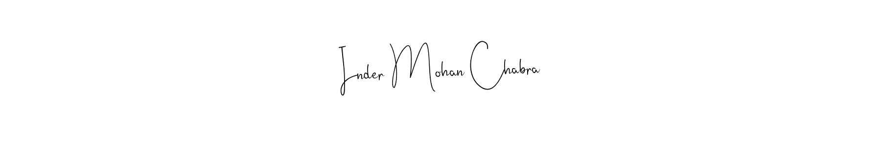 Also You can easily find your signature by using the search form. We will create Inder Mohan Chabra name handwritten signature images for you free of cost using Andilay-7BmLP sign style. Inder Mohan Chabra signature style 4 images and pictures png