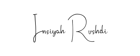 You can use this online signature creator to create a handwritten signature for the name Insiyah Rushdi. This is the best online autograph maker. Insiyah Rushdi signature style 4 images and pictures png