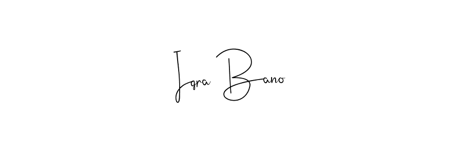 Make a beautiful signature design for name Iqra Bano. With this signature (Andilay-7BmLP) style, you can create a handwritten signature for free. Iqra Bano signature style 4 images and pictures png