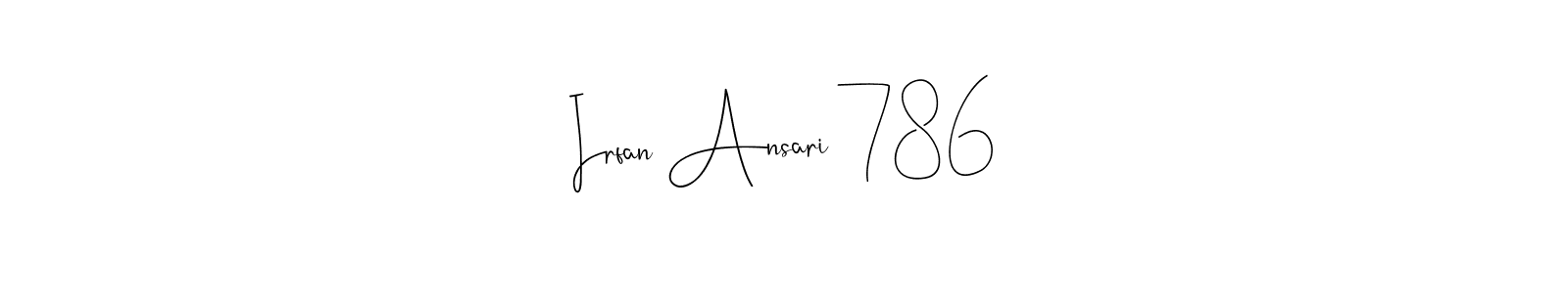 Design your own signature with our free online signature maker. With this signature software, you can create a handwritten (Andilay-7BmLP) signature for name Irfan Ansari 786. Irfan Ansari 786 signature style 4 images and pictures png