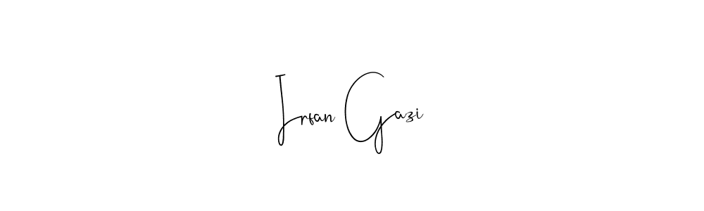 How to make Irfan Gazi name signature. Use Andilay-7BmLP style for creating short signs online. This is the latest handwritten sign. Irfan Gazi signature style 4 images and pictures png