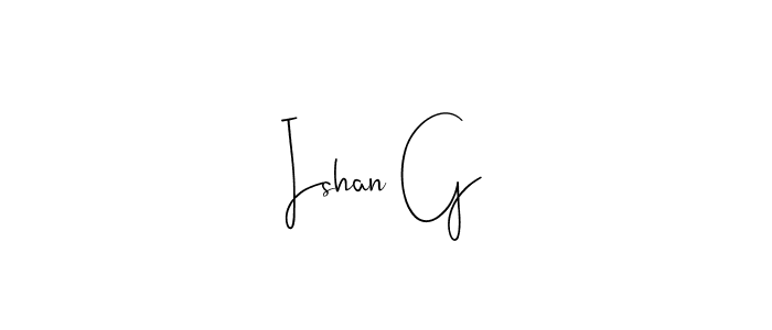 You can use this online signature creator to create a handwritten signature for the name Ishan G. This is the best online autograph maker. Ishan G signature style 4 images and pictures png