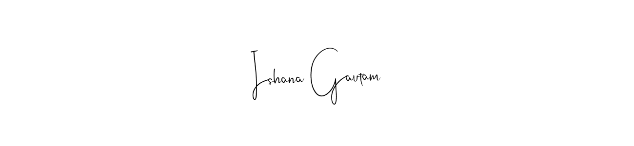 The best way (Andilay-7BmLP) to make a short signature is to pick only two or three words in your name. The name Ishana Gautam include a total of six letters. For converting this name. Ishana Gautam signature style 4 images and pictures png