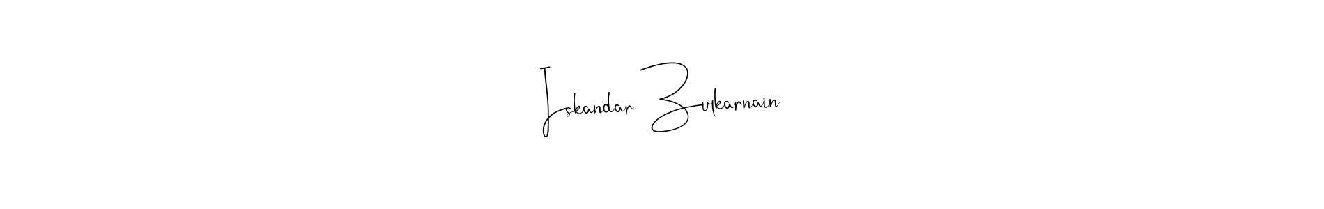 Create a beautiful signature design for name Iskandar Zulkarnain. With this signature (Andilay-7BmLP) fonts, you can make a handwritten signature for free. Iskandar Zulkarnain signature style 4 images and pictures png