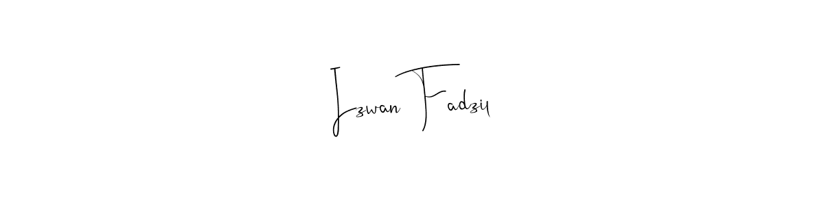 How to make Izwan Fadzil signature? Andilay-7BmLP is a professional autograph style. Create handwritten signature for Izwan Fadzil name. Izwan Fadzil signature style 4 images and pictures png