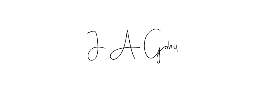 Make a beautiful signature design for name J A Gohil. With this signature (Andilay-7BmLP) style, you can create a handwritten signature for free. J A Gohil signature style 4 images and pictures png