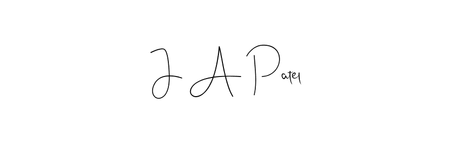 if you are searching for the best signature style for your name J A Patel. so please give up your signature search. here we have designed multiple signature styles  using Andilay-7BmLP. J A Patel signature style 4 images and pictures png