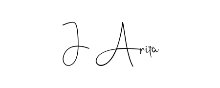 Create a personalized artistic stamp with J Arita in Andilay-7BmLP font. Perfect for visual artists, designers, and influencers. J Arita signature style 4 images and pictures png